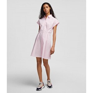 Šaty karl lagerfeld pinstripe poplin shirt dress růžová 40