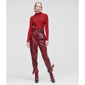Kalhoty karl lagerfeld faux leather pants červená 38