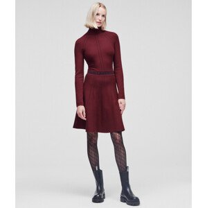 Šaty karl lagerfeld contrast stitch knit dress červená m