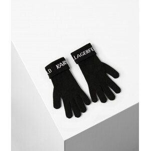 Rukavice karl lagerfeld soft knit logo gloves černá l