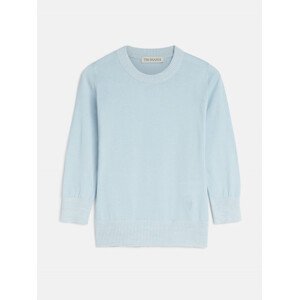 Svetr trussardi sweater roundneck melange viscose blend modrá s