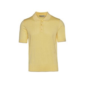 Svetr trussardi sweater polo short sleeve cotton silk blend žlutá xl