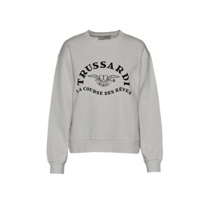 Mikina trussardi sweatshirt logo cotton fleece bílá xl