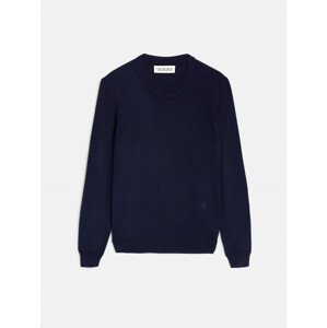 Svetr trussardi sweater roundneck viscose nylon blend modrá 4xl