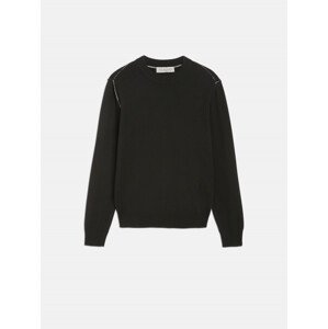 Svetr trussardi sweater roundneck wool cashmere blend černá xxxl