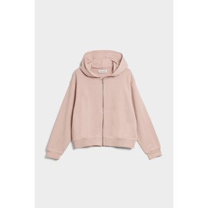 Mikina trussardi sweatshirt fullzip logo cotton fleece růžová m