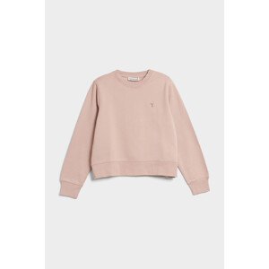Mikina trussardi sweatshirt logo embroidery cotton brushed fleece růžová m