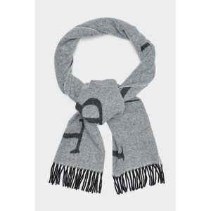 Šála trussardi scarf 40x200 cm lettering jacquard bicolor černá none