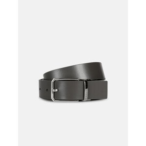 Opasek trussardi belt h 3,5 cm reversible double texture smooth + full grain leather černá 100