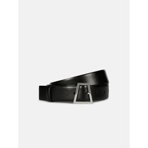 Opasek trussardi belt h 3,5 cm squared buckle smooth leather černá 90