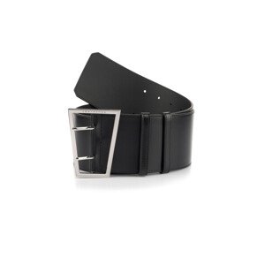 Opasek trussardi belt h 8 cm squared buckle + double holes smoothleather černá none