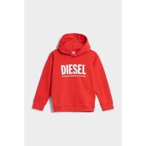 Mikina diesel sdivision-logox over sweat-shirt červená 10y