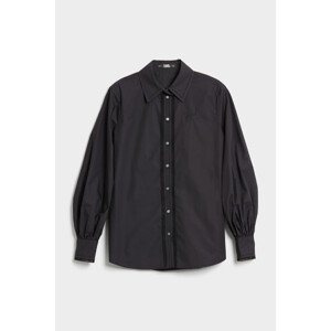 Košile karl lagerfeld decorative trim poplin shirt černá 38