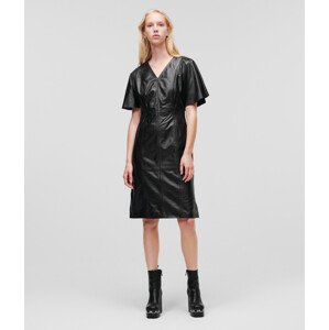 Šaty karl lagerfeld leather dress černá 40
