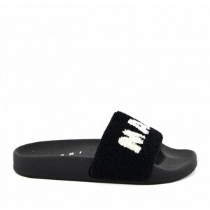Pantofle marni terrycloth maxi logo sandals černá 35