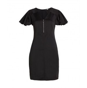 Šaty karl lagerfeld pleated sleeve w/zip dress černá 40
