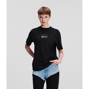 Tričko karl lagerfeld jeans klj regular sslv logo tee černá s