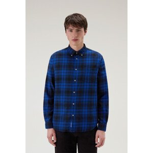 Košile woolrich light flannel shirt modrá s