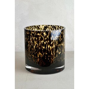 Váza dekocandle vzor leopard vel.m 12x12 cm černá none