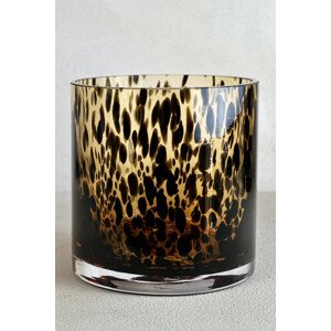 Váza dekocandle vzor leopard vel.l 15x15 cm černá none