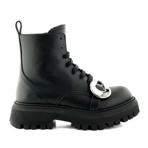 Kotníková obuv no21 track sole chunky buckle embellished ankle boots lace up černá 32