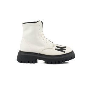 Kotníková obuv marni track sole logo leather lace up ankle boots bílá 32