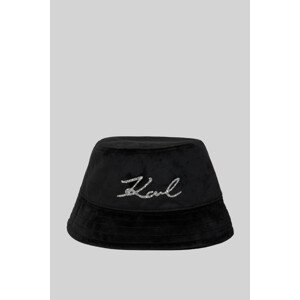 Klobouk karl lagerfeld k/signature velvet buckethat černá none