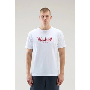 Tričko woolrich embroidered logo t-shirt bílá m