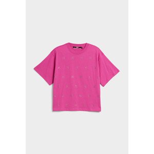 Tričko karl lagerfeld monogram rhinestone t-shirt růžová m