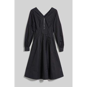 Šaty karl lagerfeld zip front shirt dress černá 48