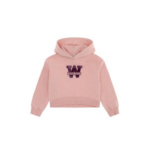 Mikina woolrich cotton fleece logo hoodie růžová 6