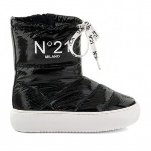 Sněhule no21 padded and quilted nylon boots with logo print černá 32