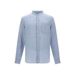 Košile woolrich band collar linen shirt modrá xl