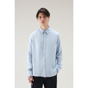 Košile woolrich linen shirt modrá l