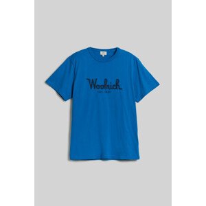 Tričko woolrich embroidered logo t-shirt modrá m