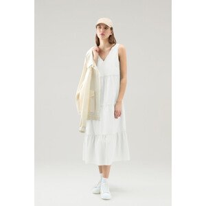 Šaty woolrich poplin maxi dress bílá xxs