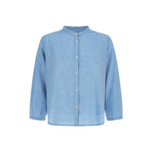 Košile woolrich cotton linen shirt modrá l