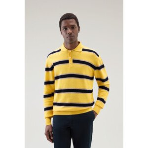 Svetr woolrich striped knitted polo sweater žlutá l
