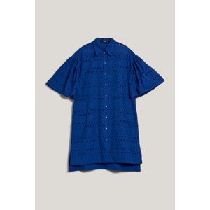 Šaty karl lagerfeld sslv embroidery shirt dress modrá 38