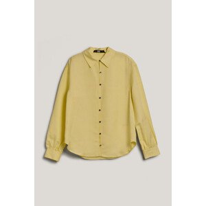 Košile karl lagerfeld linen blend shirt žlutá 38