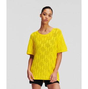 Svetr karl lagerfeld monogram knit t-shirt žlutá xs