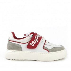 Tenisky dsquared  logo mixed materials sneakers low lace up&strap bílá 32