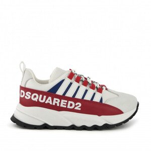 Tenisky dsquared  logo leather & tech free sneakers low lace up bílá 32