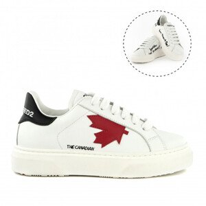 Tenisky dsquared  the canadian leather sneakers low lace up bílá 32