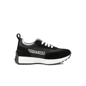 Tenisky dsquared  logo leather & tech running sneakers low lace up černá 33