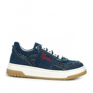 Tenisky marni contrasting embroidered logo denim lace-up low sneakers modrá 32