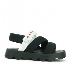 Sandále marni contrasting printed logo padded lycra platform sandals černá 35