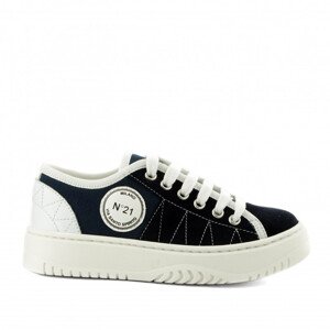 Tenisky no21 contrasting printed logo mix materials lace-up low sneakers bílá 38