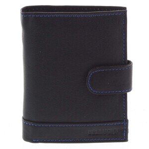 Pánská kožená peněženka Timotej černá/modrá
