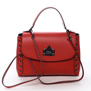Moderní kožená kabelka do ruky DOMINIQUE, červená